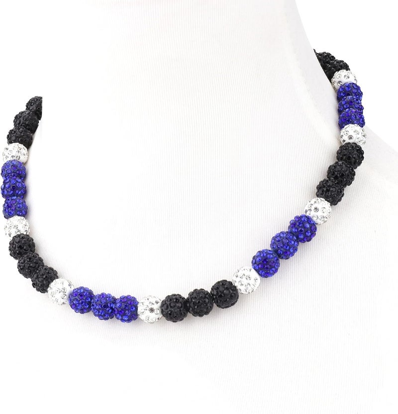 Krfy Baseball Necklaces for Boys, Bling Rhinestone Beaded Necklaces for Women Men, Diamond Baseball Drip Necklace Ice Bead Necklaces Inspired Sports Jewelry, 17.7 Inches, Age：Over 8 Years Old - Image 1
